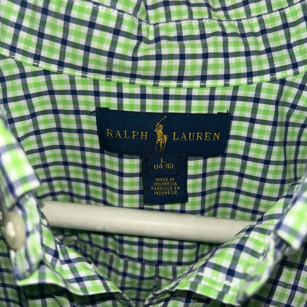 Ralph Lauren Men's Checkered Shirt in Green and Blue